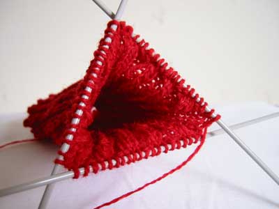 Closeup of mitten cuff