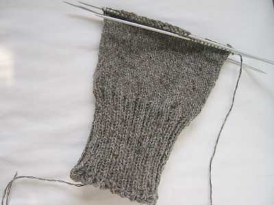 Knitting down to the ankle