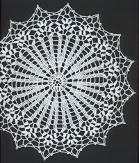 Strike a White Note doily photo